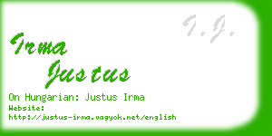 irma justus business card